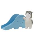Mofusand Cats Figures Play Slide Action Figure Kawaii Elephant Slide Cats Cute Orange cat Periphery Toy Gifts for KidsBasketball. 