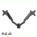 Flexo Ergonomic Dual LED Hydraulic Monitor Arm Stand | Adjustable Wall Mount for 13" to 27" Screens with Tilt, Rotation & Wire Management. 