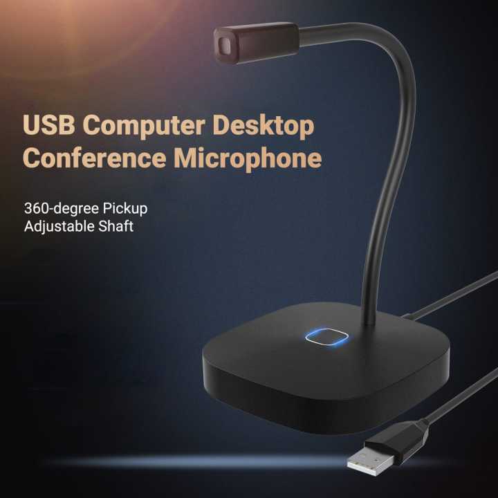 Desktop Microphone,G22 USB Computer Microphone Omnidirectional Simple Desktop Microphone for Windows XP/7/8/10/OS (with one-Button Mute,Innovative gooseneck Design)(Black)