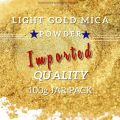Light Gold Mica Powder, 100 Gram Box of True Cosmetic Grade Mica with Pearlescent Effect, 100% Pure for Artists Working in Resin Art, Epoxy, Concrete, Soaps, Candle, Cosmetics. 