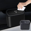 Car Trash Bin Hanging Vehicle Garbage Dust Case Storage Box Black Abs Square Pressing Type Trash Can Auto Interior Accessories. 