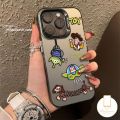 MissConnie Fashion Sticker Cute Alien Buzz Lightyear Phone Case Compatible for IPhone 11 14 12 15 13 Pro Max XR X XS Max 14 15 Plus Cartoon Toy Story Luxury Plating Metal Shockproof Soft Cover. 