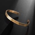 Ayatul Kursi Cuff Bangles for Women Gold Color Stainless Steel Arabic Bracelet Messager Islam Muslim Men Jewelry Gift. 