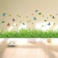 2025 New 3D Fresh Green Plant Removable Green Grass PVC Wall Stickers Home Decor Kids Room Bathroom Mural waterproof DIY Removable Art Vinyl Size: 40 x 136 CM. 