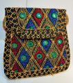 Traditional Pakistani Balochi Sindhi Embroided Multicolor Size 15x12 cm Cultural Wallet Purse Hand Made Golden wire & Mirror Work Handicraft for Females & KidsTraditional Pakistani Balochi Sindhi Embroided Multicolor Size 15x12 cm Cultural Wallet Purse Ha. 