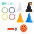 Ring Throwing Toy Fun Kids Ring Toss Game Set with Roadblock Cones Inflator Indoor Outdoor Activity Toy for Boys Girls Hand-eye Coordination Game Perfect Gift for Children Outdoor Toss Game Set. 
