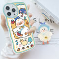 AMORVOR for Vivo V11i Back Cover With Free Holder Cartoon Animals Soft Wavy Phone Case Camera Protection Transparent TPU Soft Cover. 