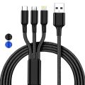 3 in 1 120W 6A Fast Power Type C Cable Micro USB for iPhone Power Cable for Samsung Huawei Phone Charger USB Cable. 