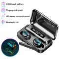 Original M10 & M19 & F9 Proi7S Double Wireless Bluetooth Hand Free with Power Bank Earphones White bluetooth ear phone for all cell phones use. 