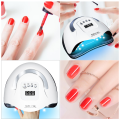 SUN X7 MAX Double Hands Max Professional UV LED Nail Lamp - 228w, 57pcs bulb Mini Size with Smart Auto Sensor, USB Plug, and LED UV Dual Light Source for Nail Art, Gel Nail Polish, and Curing.. 