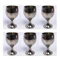 Classical Neat Finished Set OF 6 Stainless Steel Drinking Glass Water Vine Glass Homemade Café Accessories-Kitchen Gadgets. 