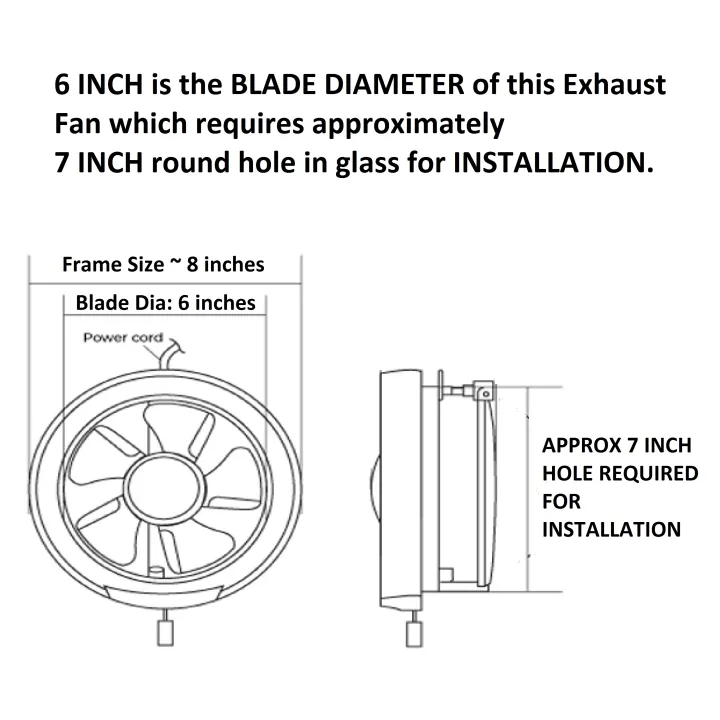 FEIDIAO%206%20inch%20/%208%20inch%20Round%20Ventilating%20Exhaust%20Fan%20(Prime%20Model)%20-%20Imported%20-%20Image%204