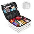 Professional Portable Makeup Cosmetics Travel Makeup Artist Storage Bag With Compartment for Cosmetics Makeup Brushes Toiletry Travel Bag Organizer. 