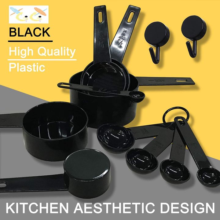10pcs%20Black%20Plastic%20Measuring%20Cups%20and%20Spoons%20Set,%20Accurate%20Tablespoon%20for%20Measuring%20Dry%20and%20Liquid%20Ingredients,%20measuring%20spoons,%20measuring%20cups%20-%20Image%203