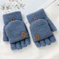 Winter Knitted Fingerless Gloves Thermal Insulation Warm Convertible Mittens Cover For Men Women Gloves Mitten. 