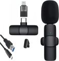 K8 Collar Mic Best Lavalier Wireless Microphone for Video Recordings compatible with USB Type-C & Lightening Port Smartphones for Gaming/ Vlogging/ Live Stream/ Interview with Smart Noise Cancellation (Not Supported SAMSUNG, INFINIX, TECNO). 