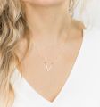 【happy one】Simple V-shaped Pendant Crystal Necklace Multi-layer Clavicle Necklaces for Fashion Neck Jewelry XL894. 
