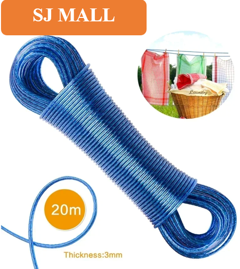 Cloth Covered Rope Wet cloth Laundry Rope PVC Coated Metal Drying 20 Meters Wire clothes ...