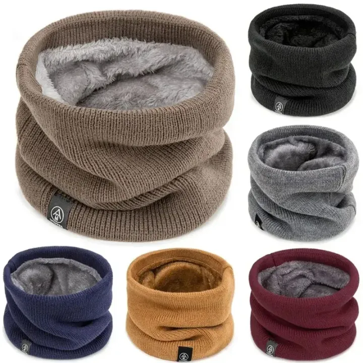 ZEBF-Fashion Soft Knitted Neck Warmer Sports Scarf Women Men Face Cover Winter Skating Running Hiking Scarves Thick Cold-proof Collar