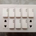 ECM Branded Royal white Metal series china fitting switch board. 