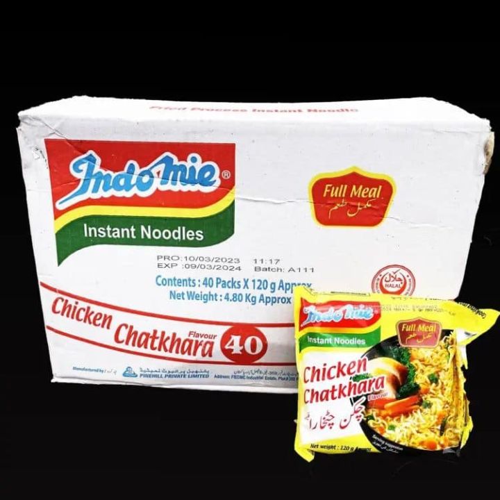 Indomie Chicken Chatkhara Flavor Instant Noodles, 120g, Pack of 40 Noodles