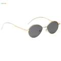 3X Vintage Small Oval Frame Women's Sunglasses Gold Frame Gray Lens. 