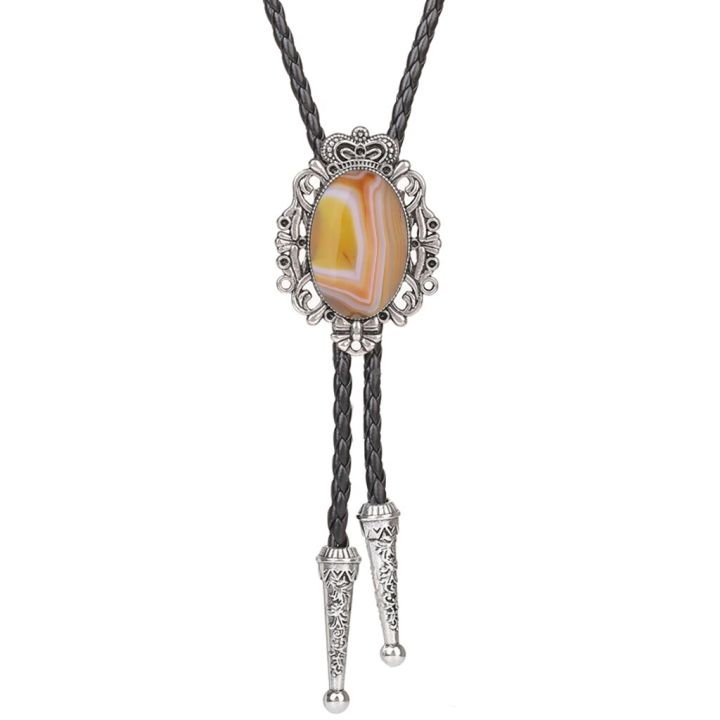 Bolo%20tie%20Western%20Cowboy%20Opal%20Rodeo%20Leather%20Necktie%20-%20Image%204