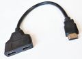 Hdmi Male To Dual Female (1 Input 2 Output) Y Splitter Cable Adapter For Projector, Computer, Laptop, Pc-Monitor Hdtv, Led/Lcd Tv, Black 223 A11. 