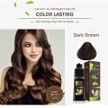 High premium Brown hair color shampoo long-lasting formula without chemicals hair blacken 2 in 1 organic 400ML. 