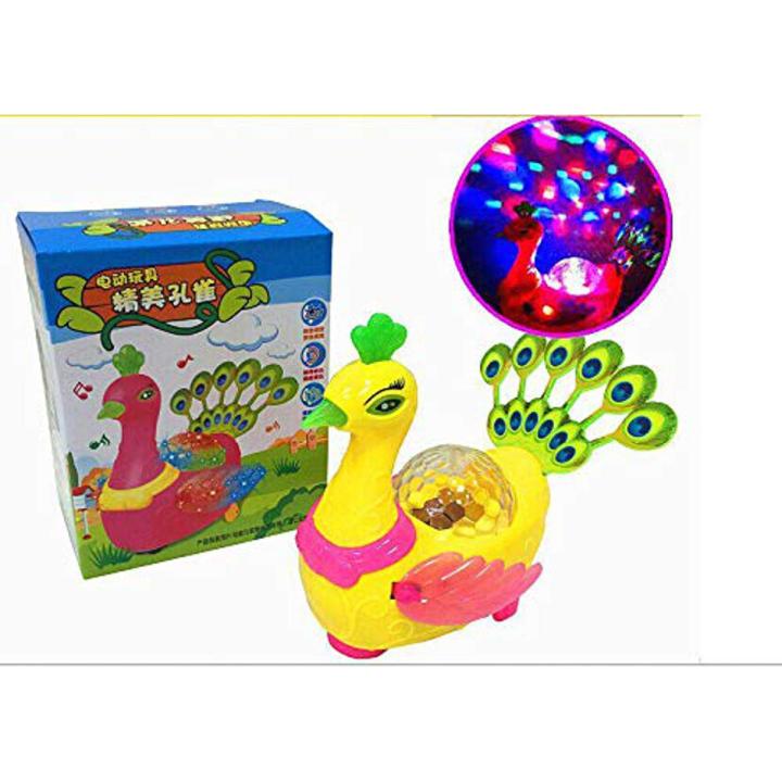 Peacock Electric Toy For kids BY HK DEALER-Kids Toys Music & Light Electric Peacock Toy-Peacock Moving System & Crystal Lighting with Music