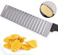 Stainless Steel Potato Slicer Wavy Cutter French Fry Knife Chopper Serrated Blade Corrugated Cutter Kitchen Cutting Tool. 