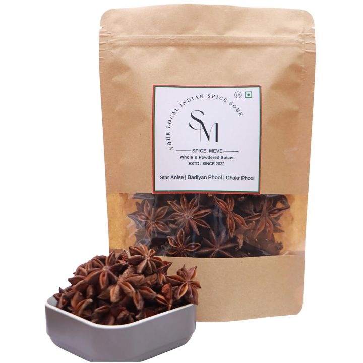 Spice Meve Premium Star Anise | Excellent Quality Star Anise | Badiyan Phool | Chakri Phool (100 gm)