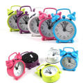 Metal Alarm Clock Small Cute Portable Mini Clock Double Bell Electronic Desk Clock for Kids Room Home Decoration Timekeeping Wake-up Alarm Gift Item. 