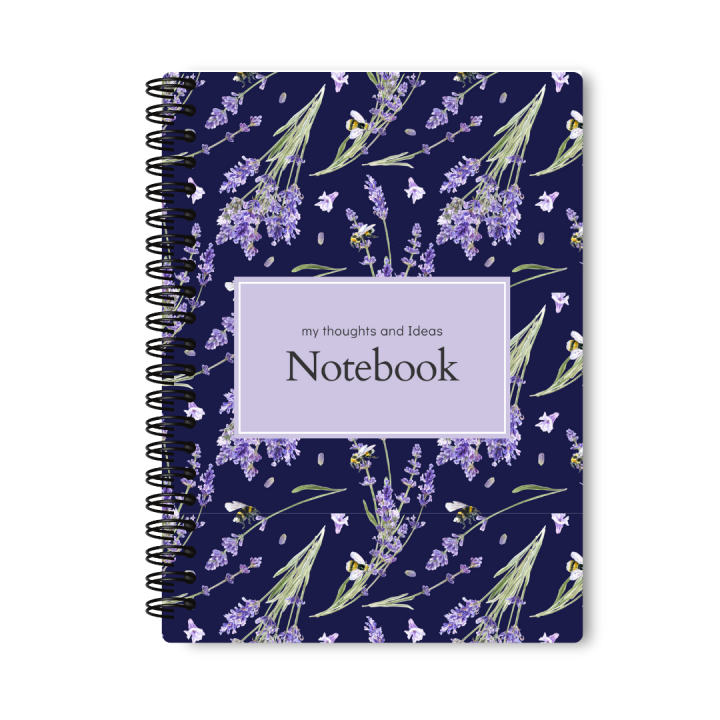 Mayfair Moments - Purple Floral Spiral Notebook | A5 , A4 Sizes 200 pages | Purple Notebook | Notebook For Girls