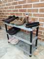 3 Layers Plastic Shoe Rack Kitchen Stand Lightweight Shoe Organizer Grey. 