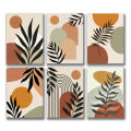 set of 6 abstract art wooden canvas frames for wall decoration / sticky photo tiles. 