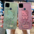 Phone case Realme C12 Shiny Ring Case Glitter Soft Transparent Hello Kitty Cases For Realme C12 Back Cover Stars Moon Girls. 