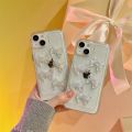 Korea Cute 3D Crystal Bow Transparent Phone Case For iPhone 13 12 11 Pro XS Max X XR 7 8 Plus Stylish Shockproof Soft Back Cover. 