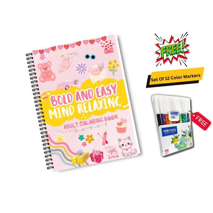 Bold%20And%20Easy%20Mind%20Relaxing%20Adult%20Coloring%20Book%20%20With%20Free%20Gift%20-%20Image%203