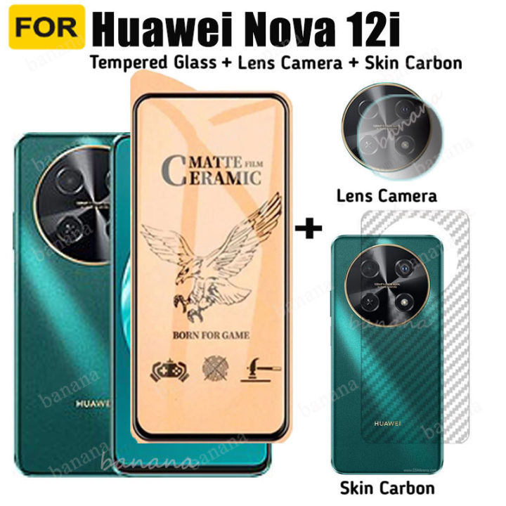 Huwei Nova 12i Ceramic Matte Soft Film for Nova 12s Nova 12SE Nova 10SE Nova 9se Matte Full Screen Protector 3 in 1 Camera Lens Protector