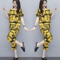 2pcs/set Women Casual Suit short-sleeved Top Long Pants Summer Fashion Wear Ladies Clothing. 