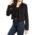 Black Denim Jeans Jacket For Women Dark Blue. 