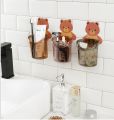 Toothbrush Holder Cute Bear Storage Rack Wall-mounted Bathroom Accessories Set Tooth Brush Stand Shelf Bathroom Accessories. 
