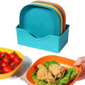 8pcs Heart Shaped Multi-Coloured Snack Plates For Kidz HEART SHAPE 8 PLATE WITH STAND/EASY AND TRENDY FOR SERVING & USAGE/8PC PLATE SET Pack of 6 plastic glass. 