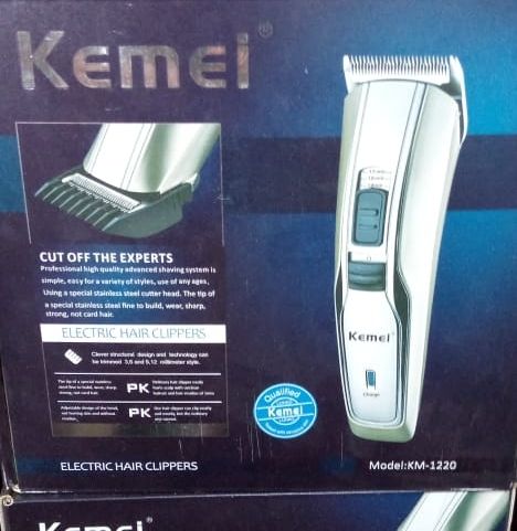 kemei hair trimmer/clipper  km-1220 Rechargeable Hair Trimmer for Men Original KEMEI KM-1220 Electric High Power Clipping machine Baby Children Child Professional Beard Trimming Machine Barber Cutting Adjustable Ceramic hair Clipper 4 limit combs Imported