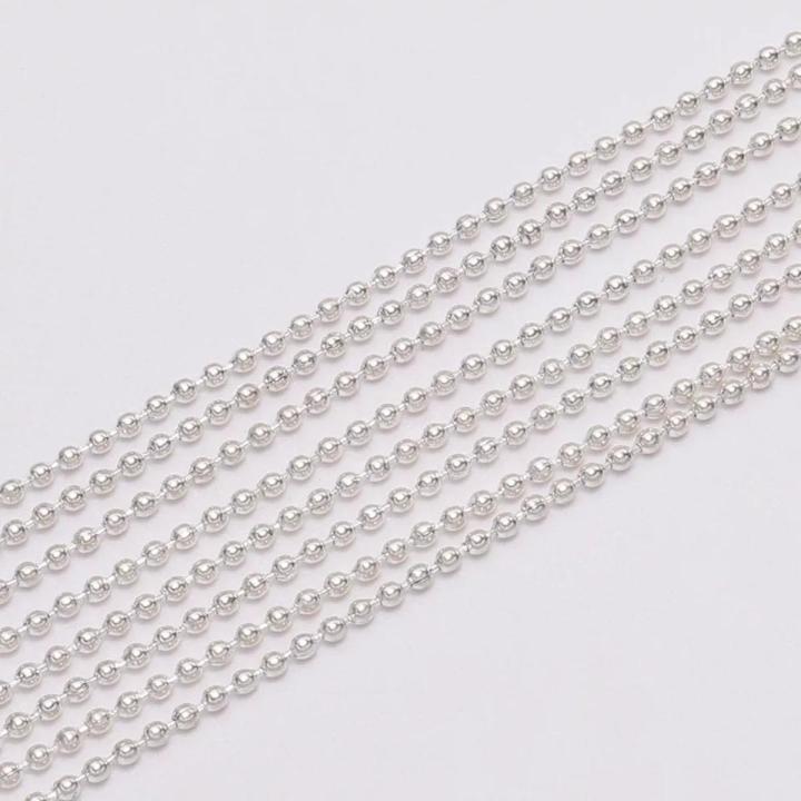 1m/lot 1.5mm Metal Ball Bead Chains Findings Bulk Kettingen Necklace Chain For Jewelry Making Supplies DIY Accessories