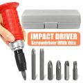 7 in 1 Impact Screwdriver Set, Manual Reversible Impact Screw Driver Kit Heavy Duty Multi-functional Steel Impact Screwdriver Bit Set with Case. 