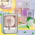 Rechargeable Portable Desktop Air Conditioner USB Mini Air Cooler Fan Water Cooling Fan with 3 Speed Spray Humidifier Purifier for Car Home.. 