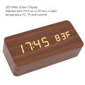 Electronic Alarm Clock, LED Wood Digital Clock Widescreen for Office. 