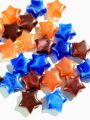 Rust Blue Maroon Star Marble Acrylic Plastic Beads - Pack of 40gms- Ideal for DIY Jewelry Making, Jewelry, and Dress Accessories.. 